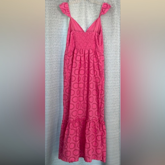 Vineyard Vines Eyelet Maxi Dress, Medium Paradise Punch, NWT - Picture 3 of 11